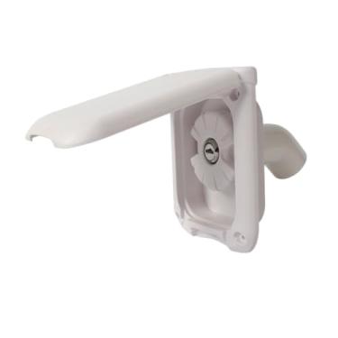 Imagem de Riloer Entrada de água por gravidade quadrada RV, tampa de bloqueio de água doce ABS RV Entrada de água por gravidade com tampa estilo baioneta e atração magnética (preto/branco)