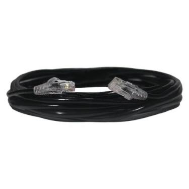 Imagem de Cabo de Rede CAT6 3 Metros 3m Preto Rolo UTP Ethernet Crimpado 23AWG P
