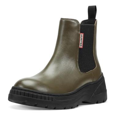 Imagem de Hunter Bota Chelsea feminina impermeável Neveah, Couro verde-escuro, 40