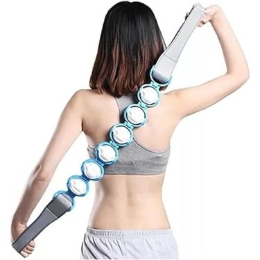 Imagem de Massageador Corporal com 6 Cilindros – Roller Rope Manual para Costas, Pescoço e Pernas | Alívio de Dores, Relaxamento e Estímulo à Circulação – Portátil e Sem Pilhas