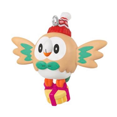 Imagem de Hallmark Keepsake Mini enfeite de Natal 2025 de 3,15 cm, Pokémon Holiday Rowlet, presentes para jogadores