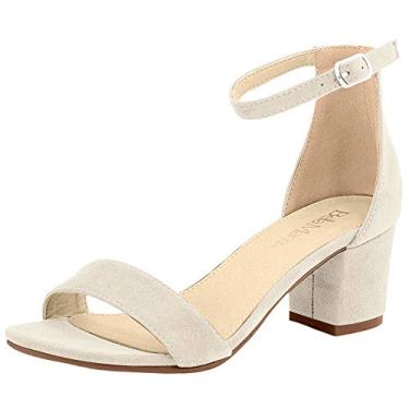 Imagem de Bella Marie Women's Jean-08 Beige Strappy Open Toe Block Heel Sandal (8.5)