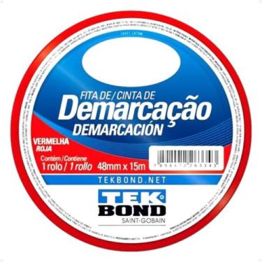 Imagem de Fita Adesiva Demarcação D Solo 48x15 Tekbond Cor Vermelho