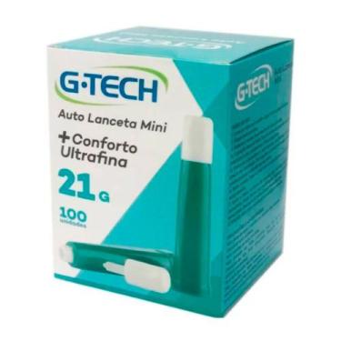 Imagem de Auto Lanceta G -Tech Mini 21G + Conforto Ultrafina Com 100 Unidades - 