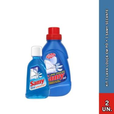Imagem de kit 1 lava louça em pó 1 samy secante, Azul