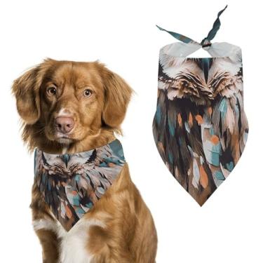 Imagem de Cachecol triângulo de poliéster estampado coruja fofa animal de estimação - tamanho único (70 x 30 cm)