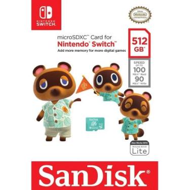 Imagem de Cartão de Memoria MicroSD Nintendo Switch 512GB Sandisk