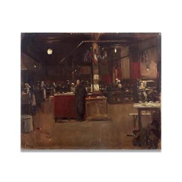 Imagem de Emergency Restaurant John Lavery Classic Realist Portrait & War Scene Canvas Art – Irish Art Wall Decor For Home 30x36cm Un Framed