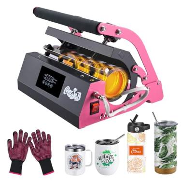 Imagem de CoolSub Máquina de prensa térmica, máquina de prensa de canecas para 850 g 590 ml, frasco de vidro magro em branco de sublimação lata de 325-473 ml, impressão de transferência de calor para copos de