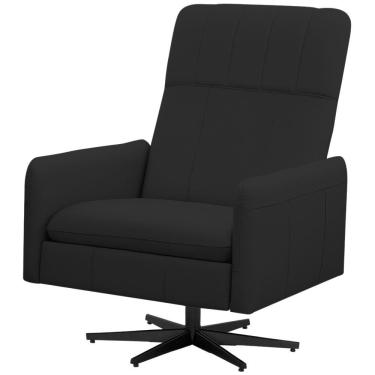 Imagem de Poltrona Decorativa Giratória Retrátil Reclinável Lutor L06 Couro Preto - Lyam Decor