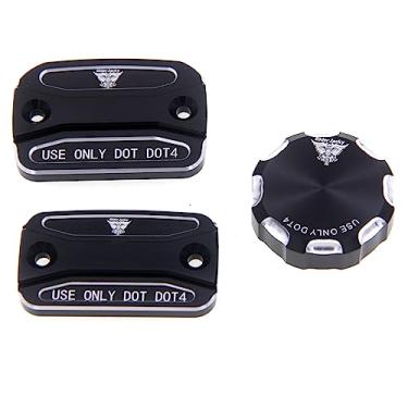 Imagem de Riderjacky Para Ducati Hypermotard 796 2010-2012, Hypermotard 821 2014-2016, Hypermotard 939 2016-2017 CNC Alumínio Motocicleta Frontal Traseira Freio Embreagem Cilindro Tampa do Reservatório de Fluido