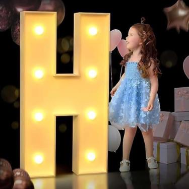 Imagem de Decoração De Casamento 4ft Marquee Up Letras Grandes Letras De Letreiro Led Sinal De Carta Para Festa Em Casa Bar Festival De Casamento Decorações De Aniversário Decoraçã, H, 120CM