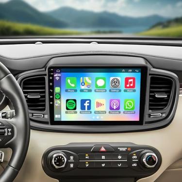 Imagem de Rádio estéreo para carro Android 13 para Kia Sorento MK3 (LHD) 2015-2020 | Carplay sem fio Android Auto | Rádio veicular com tela sensível ao toque de 9 polegadas com GPS WiFi Bluetooth FM/RDS SWC |