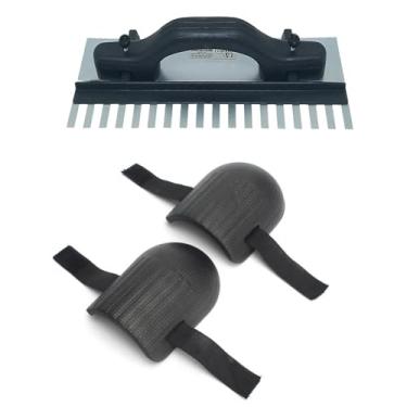 Imagem de Desempenadeira de Aço Dentada 35x12cm com Regulagem + Joelheira