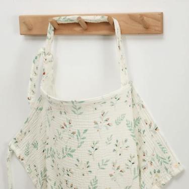 Imagem de Capa de enfermagem Blissful Diary Muslin Cotton Botanical Leaf