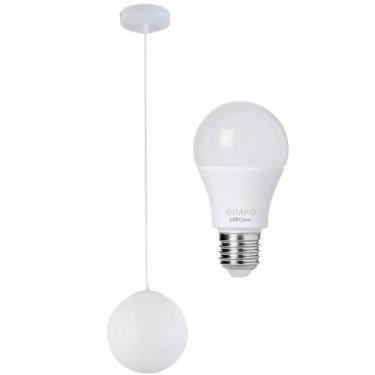 Imagem de Luminária Lustre Pendente 215Cm Jabuticaba Globo Vidro 15Cm - GIMPO