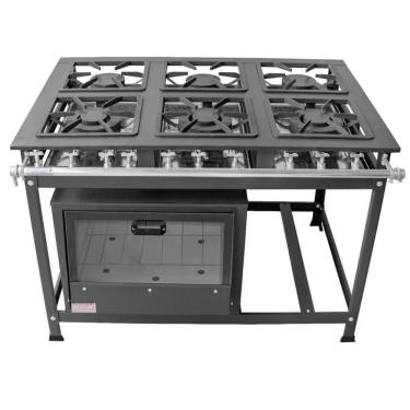 Imagem de Fogão Industrial 6 Bocas 30x30 P5 com Forno Leona