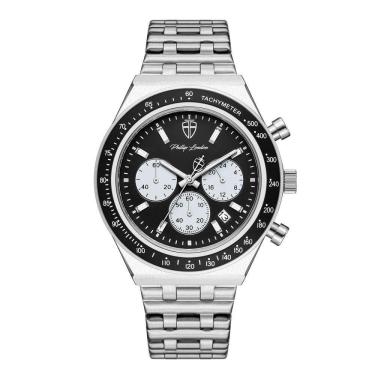 Imagem de Relógio Masculino London Steel Silver Black 43mm