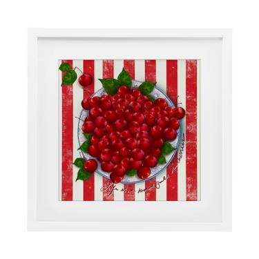 Imagem de Stupell Industries Life Is Bowl Of Cherries Impressão emoldurada branca sob vidro design por Lori Mosley, 13 x 13
