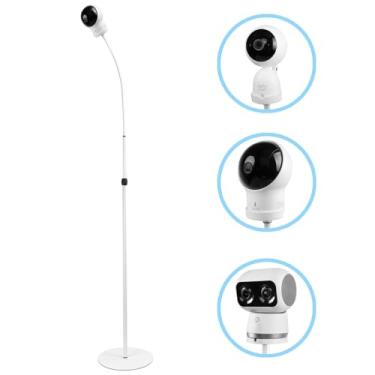 Imagem de VOMENC Suporte universal ajustável para monitor de bebê compatível com monitor de bebê Eufy 720P Video/Eufy Security SpaceView/Eufy Spaceview S (branco)
