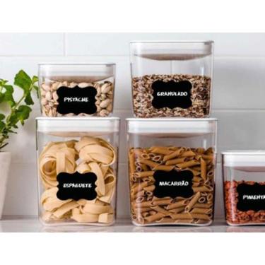 Imagem de 40 Etiquetas Lousa 4x3 cms + Caneta Giz Branca + 10 de Etiquetas - Eti