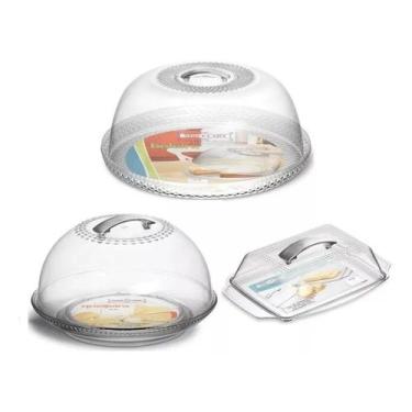 Imagem de Kit 1 Boleira 1 Queijeira 1 Manteigueira Em Acrilico - Niquelart