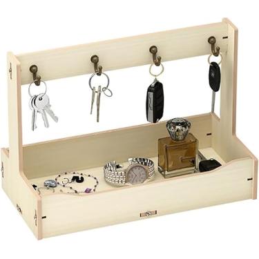 Imagem de Porta-joias De Madeira, Porta-chaves Para Armazenamento De Mesa Organizador De Pratos De Doces Para Decoração De Casa, Bandeja Organizadora De Joias Para Relógio De Chav, White Oak, Type A