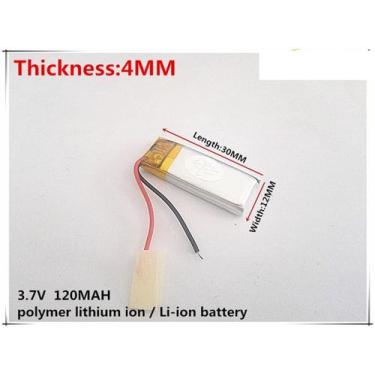 Imagem de Bateria 401030 com 120mah 4mmx10mmx30mm 2 fios 3,7v - lite