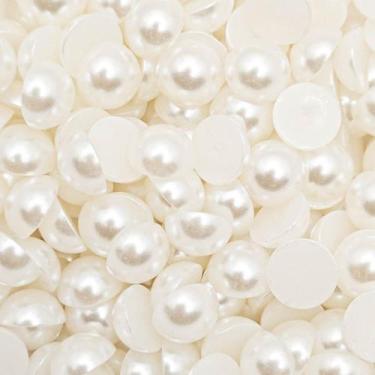 Imagem de Colagem Meia Pérola Plástico Branca 10mm 50pçs 25g - Macall