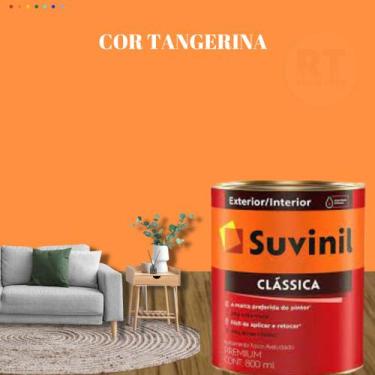 Imagem de Tinta Para Parede Acrílica Laranja Suvinil Clássica 800ml Premium Anti