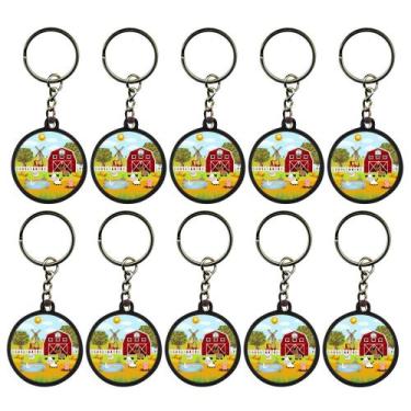 Imagem de 20 Chaveiros Metal Lembrancinha Animais fazendinha Fofos - Tudo em Met