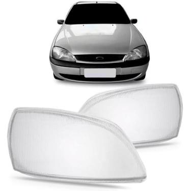 Imagem de Par lente farol fiesta 2000 2001 2002 courier 2000 2001 2002 2003 2004