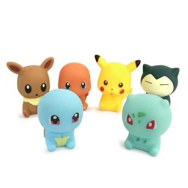 Imagem de Kit Com 6 Brinquedo Infantil Bonecos De Banheira Pokémon