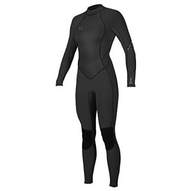 Imagem de O'Neill Wetsuits Feminino Bahia 3/2 mm zíper traseiro completo, preto/preto/preto, tamanho 3