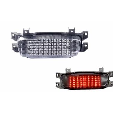 Imagem de TOPZONE Para Suzuki 1992-1993 GSX-R600; 1992-1995 GSX-R750; 1993-1998 GSX-R1100; Luz traseira de freio de LED com seta integrada (transparente, estilo 2: lanterna traseira de LED sequencial + sinal de