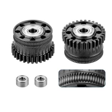 Imagem de Kit de engrenagem extrusora Creality K2 Plus - Substituição de engrenagem de acionamento de latão de alta precisão para impressora 3D, resistência ao desgaste, revestimento DLC, kit de engrenagem de