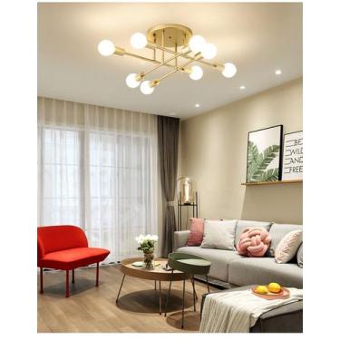 Imagem de Luminárias Nórdicas Modernas de Teto Para Sala de Estar LED 70x70x20cm