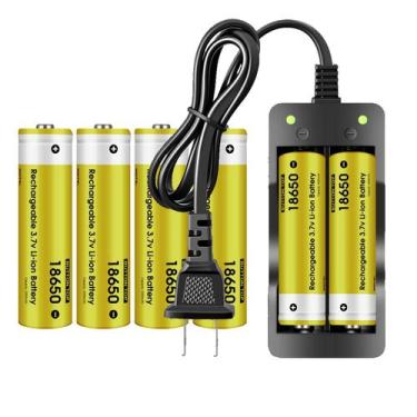 Imagem de Carregador de bateria AODTOSIP 18650 Recarregável 5000mAh x6 com 2 slo