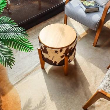 Imagem de Puff de Couro Redondo Mesa 48cm x 46cm | 011121