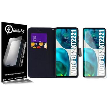 Imagem de Capa Carteira + Película De Vidro compativel Moto G52 XT2221 6.6 - Cel