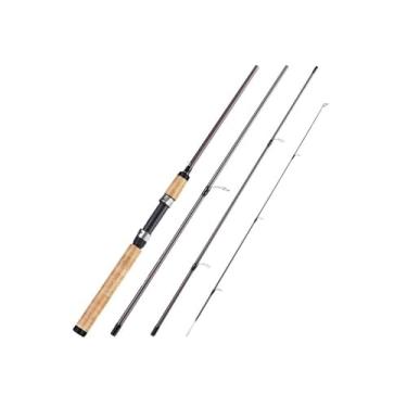 Imagem de Vara de Pesca de Viagem Vara de pesca ultraleve com cabo madeira 2,1 m, vara fibra carbono para truta e robalo, cortiça