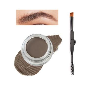 Imagem de Corlo Pomada de sobrancelha, gel impermeável à prova de manchas, cosméticos de maquiagem natural de longa duração com pincel de sobrancelha de ponta dupla (05 marrom escuro)