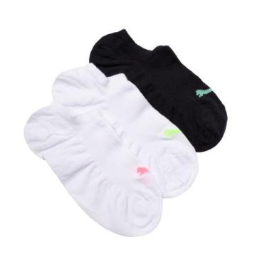 Imagem de Meia Unissex Puma Kit 3 Sapatilha Branco/Preto, Branco, Preto, 33/39