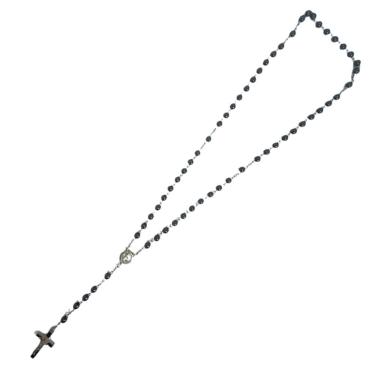 Imagem de Terço Com Crucifixo E Contas De 6 Mm Pedras Naturais 48 Cm