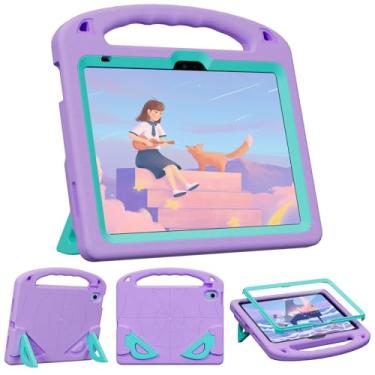 Imagem de ZVOPVO Capa infantil para iPad A16 11ª/10ª geração (27.9 cm/10.9 polegadas, 2025/2022), capa durável à prova de choque com protetor de tela/alça (roxa)