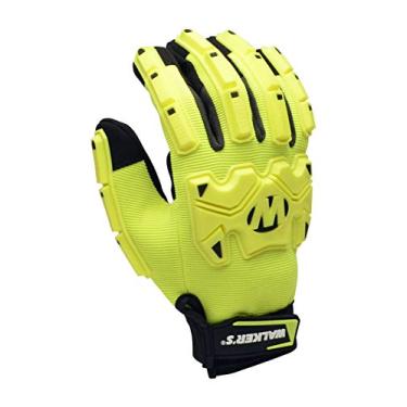 Imagem de Walker's Luva masculina de poliéster resistente a impactos | Luva de segurança de trabalho acolchoada EN388 de poliuretano antichoque durável com amortecedores de impacto, grande