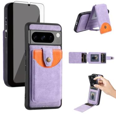 Imagem de Asuwish Capa de celular para Google Pixel 8 Pro 5G, capa de celular compatível com protetor de tela de vidro temperado Magsafe, suporte fino, suporte para cartão de crédito, Pixel8Pro, Pixel8, XL
