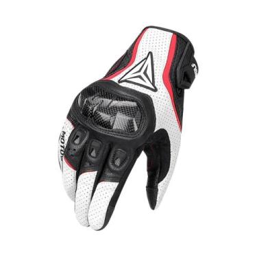 Imagem de Luvas De Motocicleta Masculinas Em Couro Real Respirável Com Tela Sens