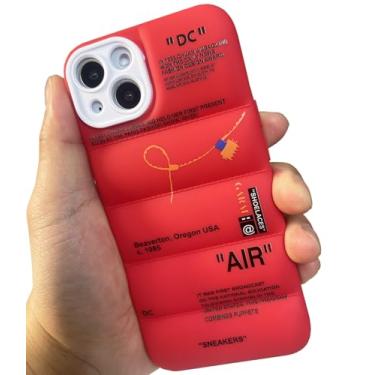 Imagem de GaraiCkeey Capa de telefone de silicone acolchoado da marca de calçados esportivos para iPhone 15 de 6,1 polegadas, tênis Ins Classic Cool Label Pattern Soft TPU Capa protetora de corpo inteiro para