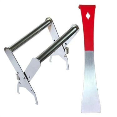 Imagem de Kit Saca Quadro Inox Simples e Formão Simples Apicultura Caixa e Melgueira